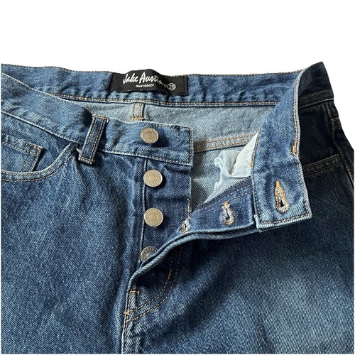 Jake Austin Herren Gr. 28 x 31 schmale Passform gerades Bein Knopfleiste Denim blau Jeans - Bild 5 von 13