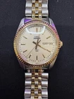 vintage Timex Watch Two Tone Gold And Sliver Day-date Works Has A New Battery