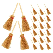 50 Pcs Miniature Wooden Brooms For Dollhouse Accessories Landscape Decor