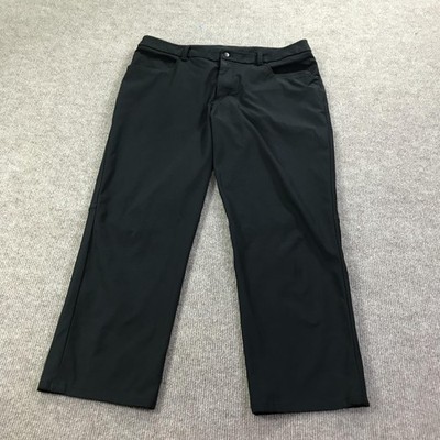 Lululemon Pants Mens 38 Black Straight Leg Back Pocket Performance Athletic Gym
