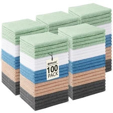 Washcloths Bulk 100 Pack Towels (12" x 12"), Highly Soft Wash Cloths and Hand...