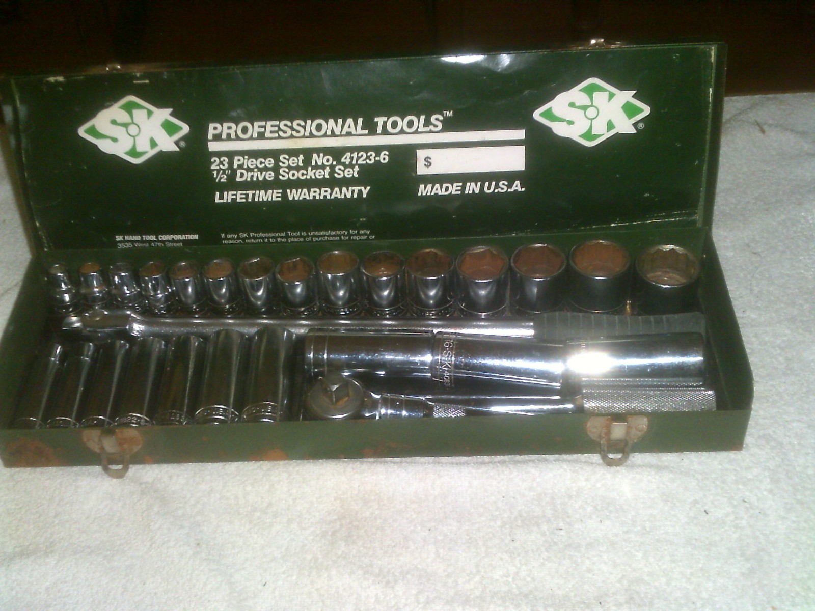 SK 1/2" drive socket set 4123-6 23pc. W/ 5 add on sockets