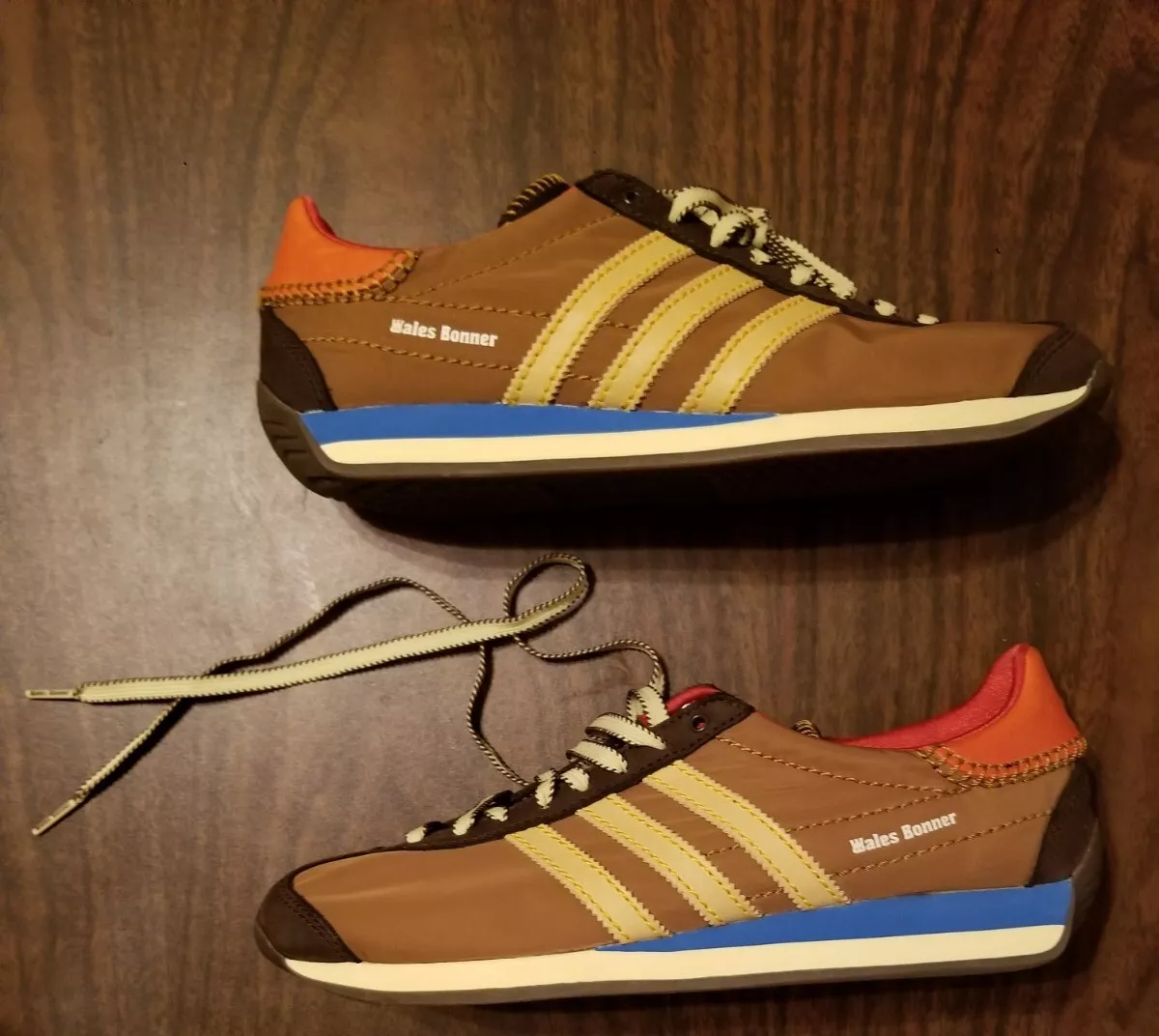 SAMPLE UK 8.5 US M 9 W 10 Adidas Wales Bonner Brown Easy Yellow Country Shoe