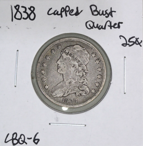 1838-P (VF/XF) Capped Bust Quarter 25c - sehr/extrem feine US-Münze - Bild 1 von 2