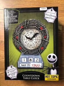 Hot Topic The Nightmare Before Christmas Countdown Table Clock Exclusive