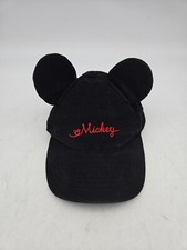 Disney Junior Mickey Mouse Strapback Hat Baseball Cap Black Corduroy Youth Kids