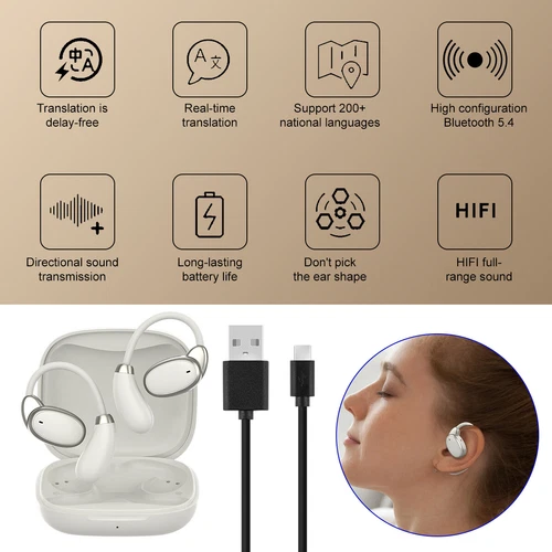 150 Language Translator Earbuds Wireless Bluetooth 5.4 Two Way Translator Device - Picture 4 of 22
