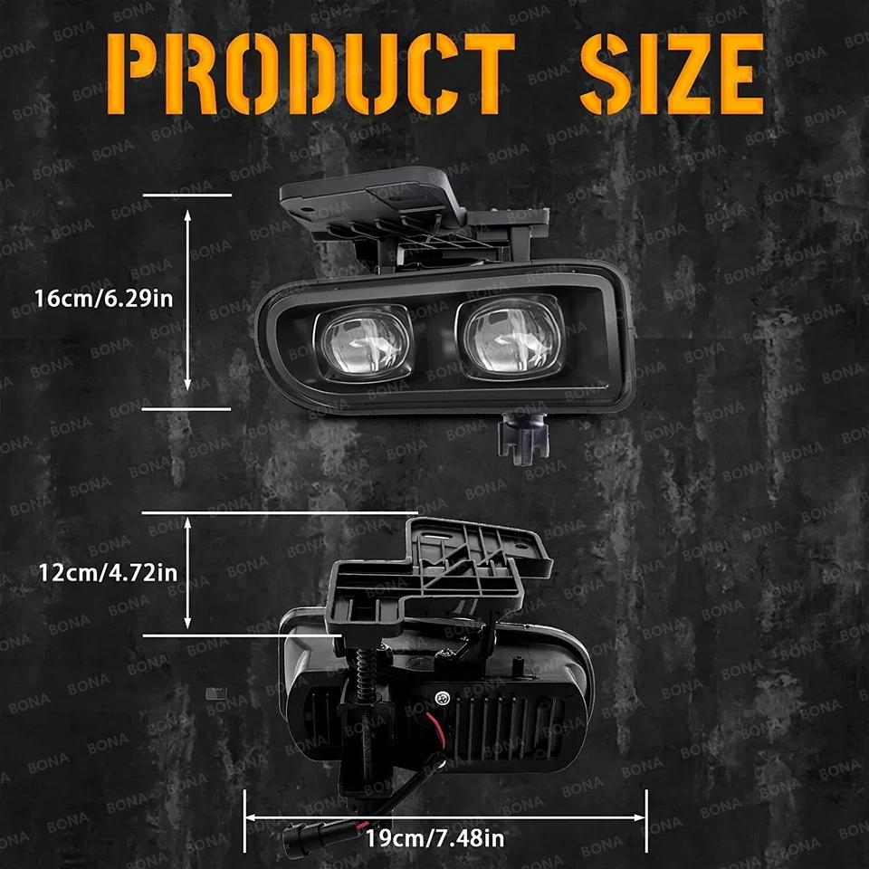 Pair For GMC 1999-2002 Sierra 2000-2006 Yukon LED Fog Lights Bumper Lamps - Image 2 of 4