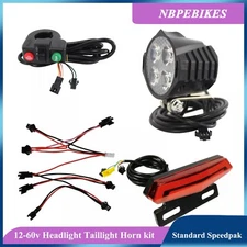 Ebike 24V/48V/60V Headlight Tail Light Horn Kit