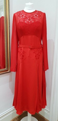 self portrait embroidered midi dress