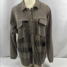 No Name Made in Italy Gray Black Super Stretchy Flannel Raw Hems Size XL