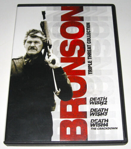 Charles Bronson Triple Threat Collection 3 DVD Set / Death Wish 2 + 3 + 4 - Picture 1 of 4