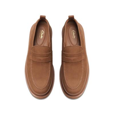 Clarks Mens Badell Step Brown Leather Dress Loafer Shoes | eBay