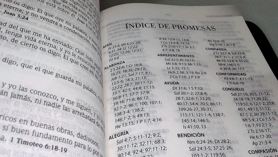 Biblia con funda azul, cremallera e indice de promesas RV60 ESPAÑOL - Imagen 2 de 3