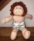 Vintage 1978 Red Corn Silk Hair Cabbage Patch Kid Doll w/Blue Eyes & Teeth
