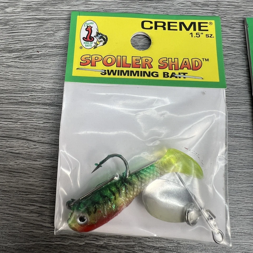 Creme Spoiler Shad 1.5 英寸游泳饵锅炉旋转火老虎和珍珠 — 第 2/4 张图片