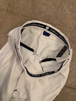 Pantalon D'équitation Irideon Femme, Taille 30, Blanc, Patch Genou, Zip Latéral