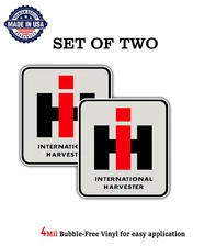 SET OF TWO INTERNATIONAL FARMALL HARVESTER DECAL STICKER US MADE TRUCK TRACTOR