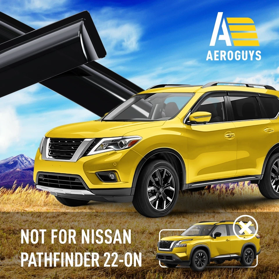 Protetores de chuva viseiras de ventilação sombra para 2013-2020 Nissan Pathfinder - Imagem 4 de 4