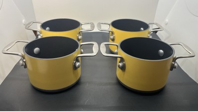TECHNIQUE (Set Of 4) COOKS 5/8 QT HARD ANODIZED NONSTICK YELLOW COOKWARE