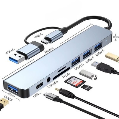 8-in-1 USB 3.0 / USB-C Multiport Hub   SD/TF Kartenleser und mehr...