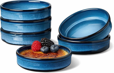 4 Oz Ramekins Oven Safe, Ceramic Ramekins for Creme Brulee, Custard, Pudding, So
