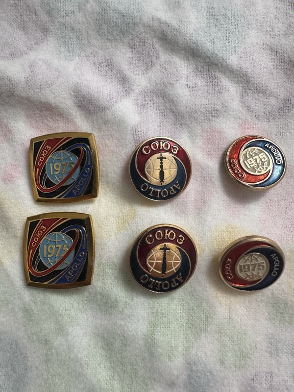 ☭ soviet pin space exploration SouZ Apollo 1975 Russian vintage USSR lapel Lot 6