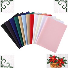 12 Pcs Aida Cloth 12 Color 14 Count Cross Stitch Fabric DIY Cross Stitch for ...