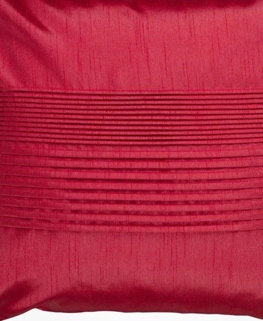 2 NEW Surya Solid Red Pleated 22” Pillow Covers - Image 2 of 4