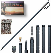 48" Modular Aluminum Tactical Hiking Stick 6-Piece Walking Stick with Compass,