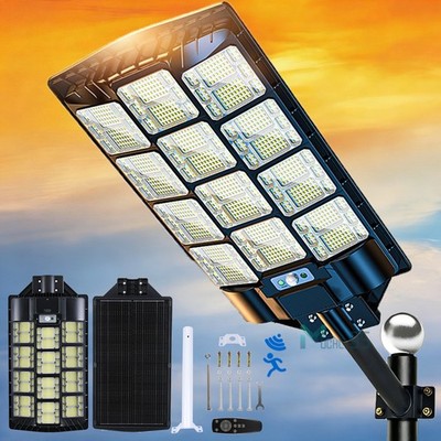 9800W Solar Lights Outdoor Commercial Large Motion Sensor Dusk To Dawn Road Lamp