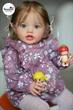 Handmade 24 Inch Realistic Girl Toddler Reborn Doll Weighted Soft Vinyl Silicone