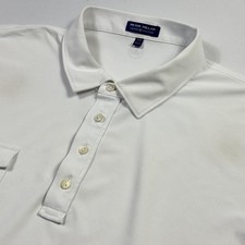 Peter Millar Crown Crafted Polo Shirt Mens 2XL White Pocket Golf Performance