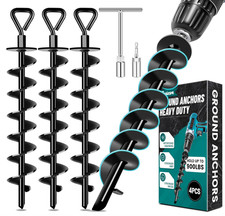 Heavy Duty Screw-in Ground Anchors for Tent, Trampoline, Gazebo, Canopy