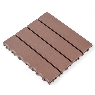 Plastic Interlocking Deck Tiles 12x12 Brown Patio Decking Tiles