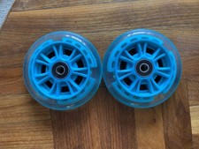 Blue 100mm Scooter Wheels with Bearings - Set of 2