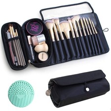 Makeup Brush Bag Portable Roll Up Storage Case Cosmetic Travel Organizer