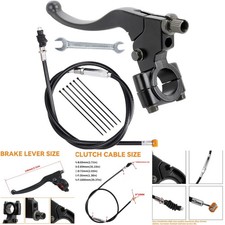 7/8 Inch Left Clutch Lever 39 Inch Cable Black Dirt Bike 50cc-125cc