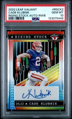 2022 Leaf Valiant CADE KLUBNIK Rising stock R/W/B ROOKIE AUTO #CK2 2/7 PSA 10 J#