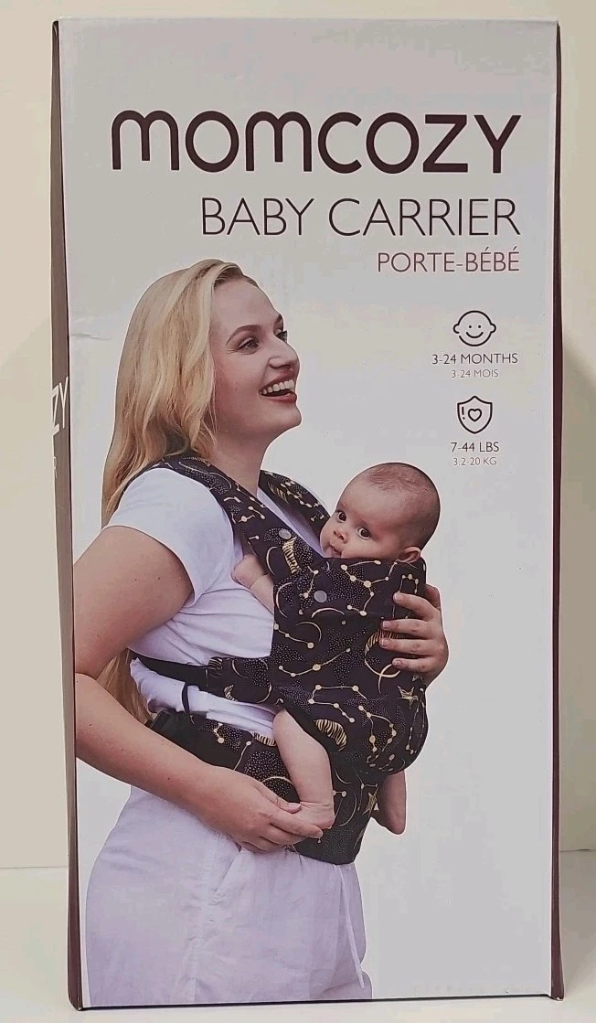Momcozy Baby Carrier Ergonomic Cozy and Lightweight for 7-44lbs, Cotton Black