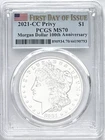 2021 CC SILVER MORGAN DOLLAR CARSON CITY PRIVY MARK FIRST DAY OF ISSUE PCGS MS70