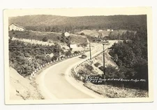 MD Town Hill Green Mountains US 40 S Curve Vtg Car RPPC