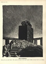 RARE 1956 CARTOON- British Automobile Deaths - RAISED AWARENESS ILLUSTRATION