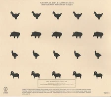 (25 PACK) TQ-14 Official NRA 50 Foot Rifle Silhouette, Chicken, Pig, Turkey Ram