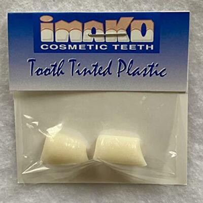 Imako Cosmetic Teeth Extras- Tooth Tinted Plastic- Natural Color. Temporary