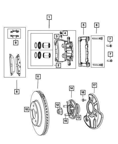 Genuine Mopar 2013-2014 Dodge Charger Front Disc Brake Pad Kit 68209532AA