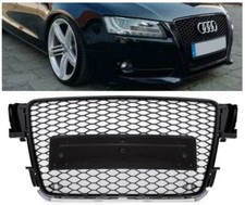 Kühlergrill Sportgrill Waben Schwarz für Audi A5 8T 2007-11 Kennzeichen Halter