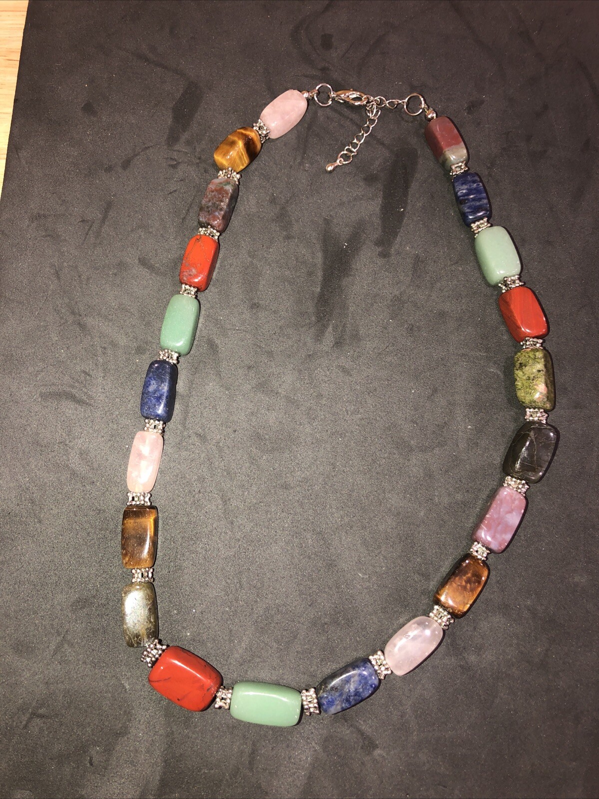 Multi Colored Stone With Silver Tone Connectors N… - image 7