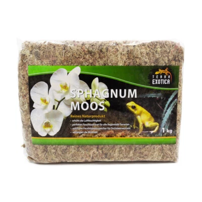 TERRA EXOTICA Sphagnum Moos 1 kg Torfmoos Terrarium Pflanzen Orchideen Wasserspeicher Moosstab