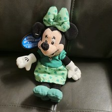 New Disney Bean Bag Plush MARCH MINNIE MOUSE w/ Birthstone Necklace NWT